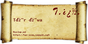 Tér Éva névjegykártya